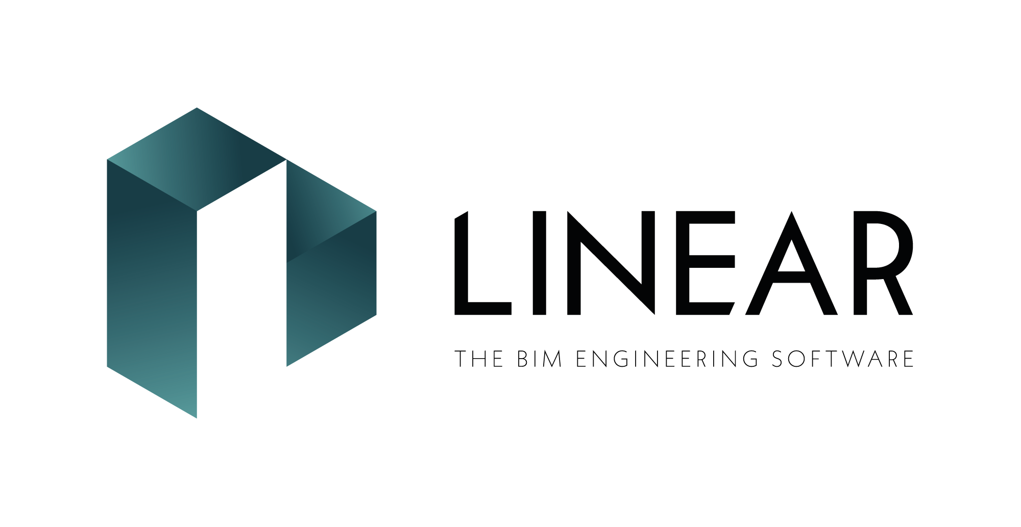 Linear-Logo mit geometrischem türkisfarbenem Symbol und schwarzem Schriftzug auf weißem Hintergrund.