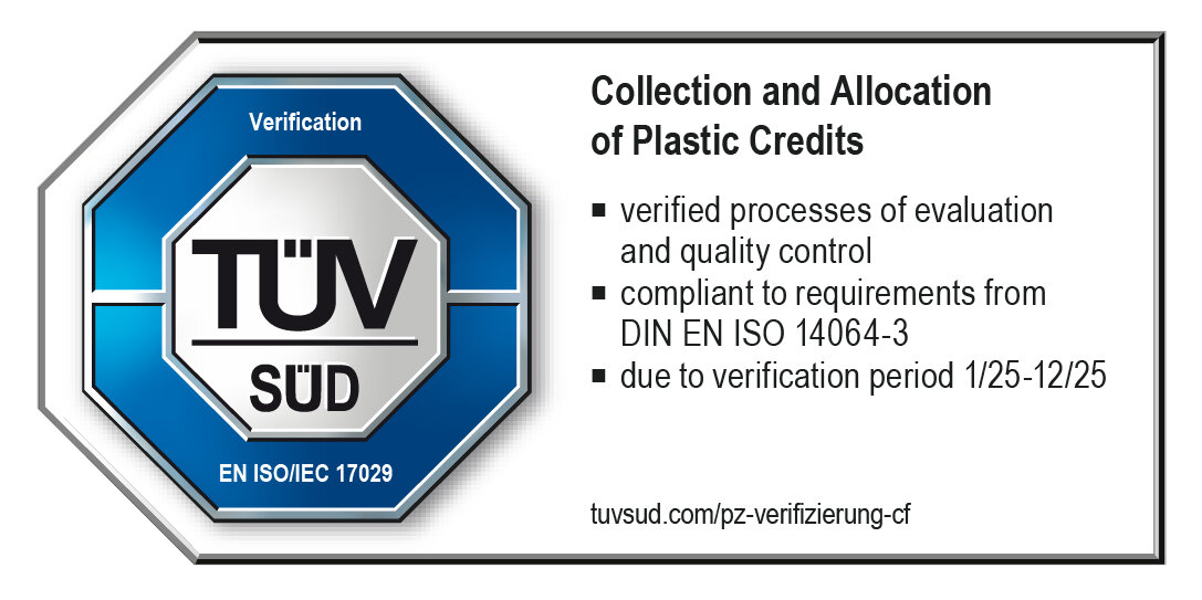 TÜV SÜD Logo für die Verifizierung von Plastic Credits
